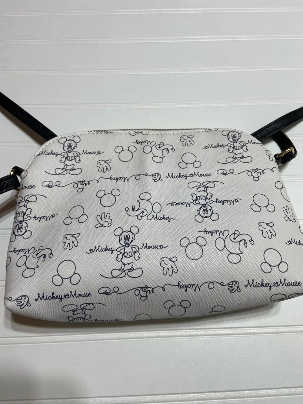 Official Disney Bioworld Mickey Mouse Graffiti Crossbody‎ Bag White/Black